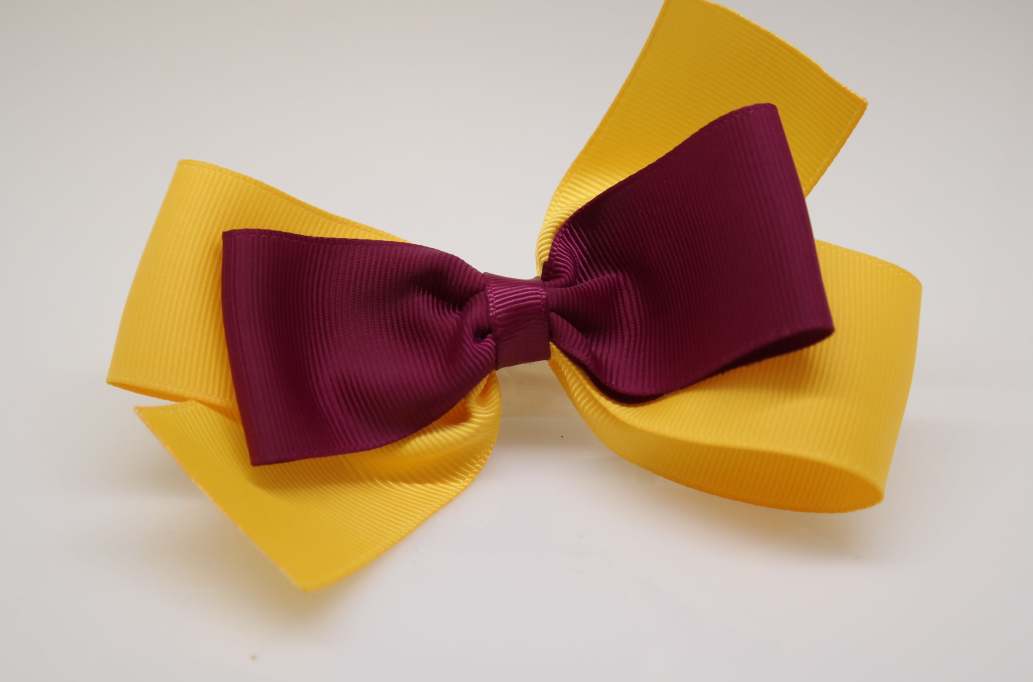 Emma inspired hair Bow with colors  Gold, Wine